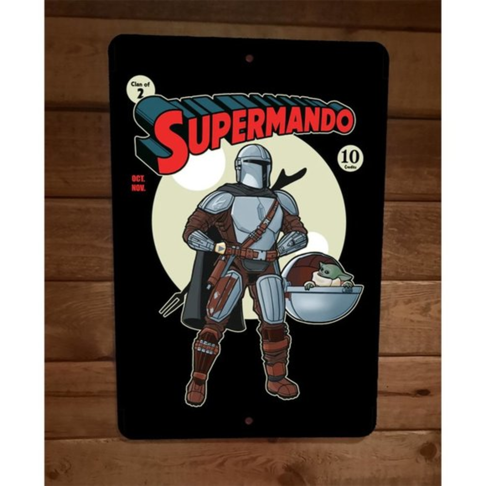 Supermando Star Wars Mandalorian Superman Parody DC Comics 8x12 Metal Wall Sign